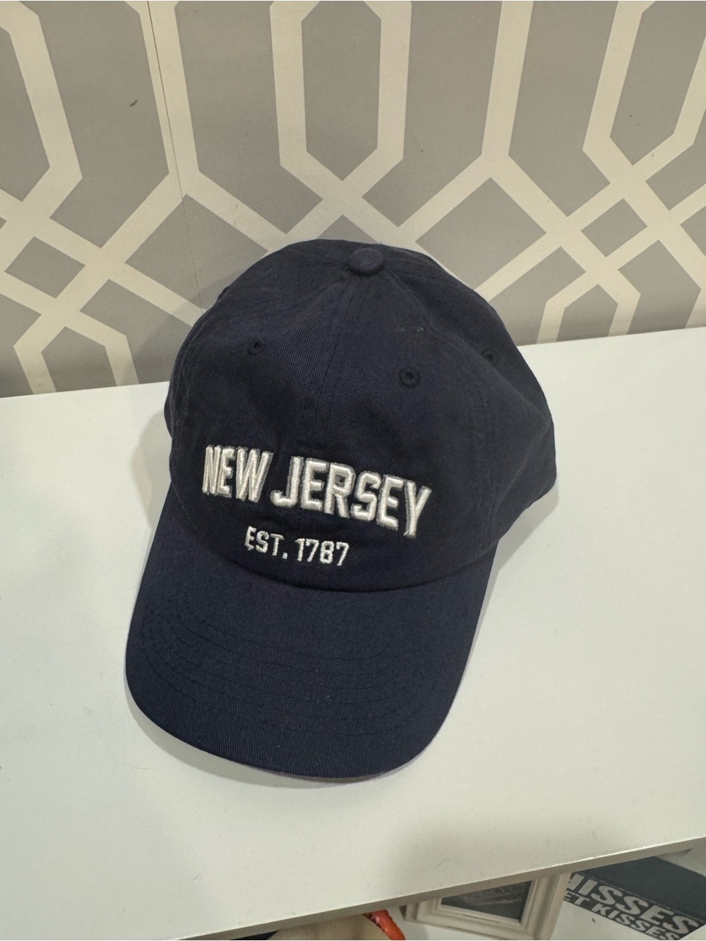 New Jersey Embroidered Baseball Cap - Navy